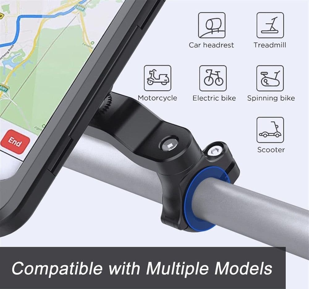 CUSTODIA PORTA SMARTPHONE BICI ROTAZIONE 360° SUPPORTO REGOLABILE STAFFA IMPERMEABILE LE-385 - 4