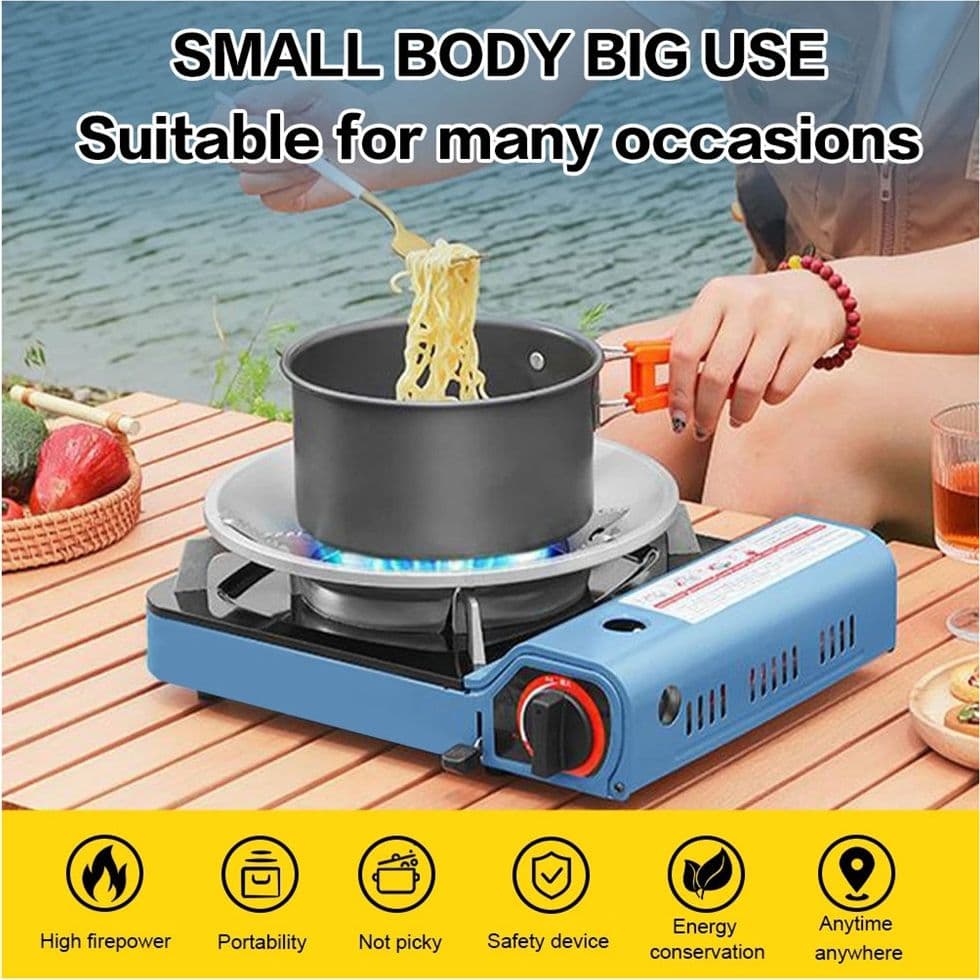 FORNELLO A GAS PORTATILE MULTIFUNZIONALE CAMPEGGIO PICNIC CUCINA ALL'APERTO 2,9 KW Q-WS160 - 3