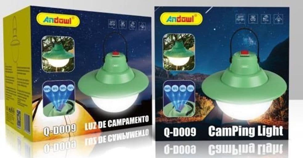 LAMPADA LANTERNA TORCIA A LED BIANCA SOSPESA RICARICABILE PORTATILE PER CAMPEGGIO Q-D009 - 2