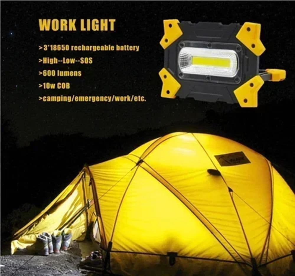 LAMPADA FARETTO DA LAVORO CANTIERE A LED BATTERIA RICARICABILE PORTATILE 4500MAH Q-GZ10W - 3