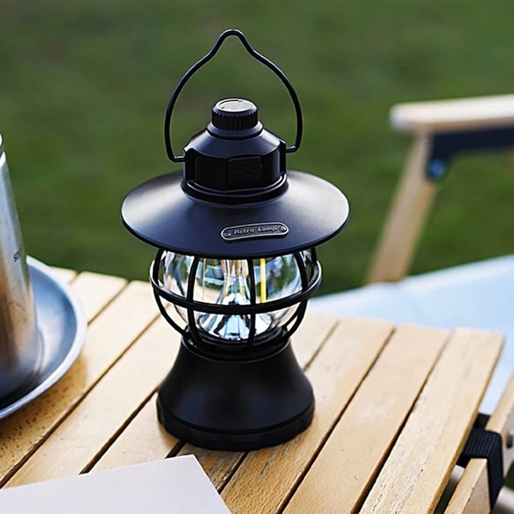 LAMPADA DA CAMPEGGIO MULTIFUNZIONALE LED PORTATILE LANTERNA RETRÒ PER ESCURSIONISMO Q-LY32 - 4