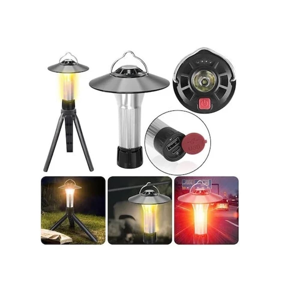 LANTERNA TORCIA DA CAMPEGGIO ELETTRICA RICARICABILE DOPPIA LUCE A LED 100LM GANCIO Q-LY97 - 3