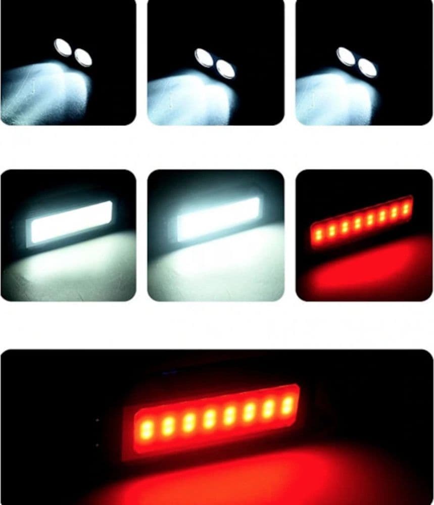 LAMPADA DA LAVORO LED + COB Q-D77 RICARICABILE USB CON GANCIO 7 MODALITÀ ILLUMINAZIONE - 4