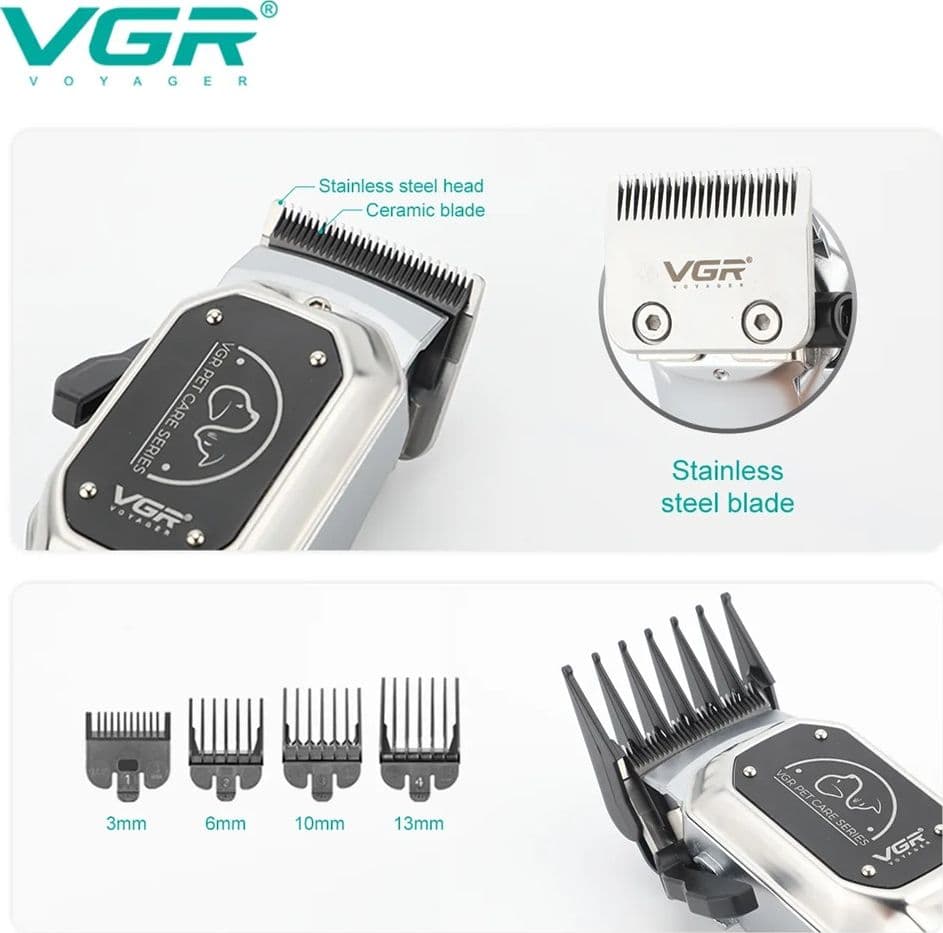 VGR V-201 Tosatrice Professionale Animali Clipper Pet Silenzioso USB - 4