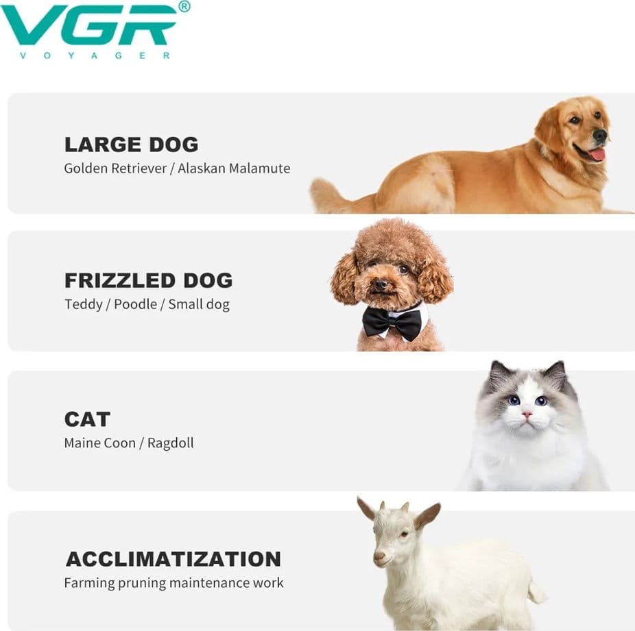VGR V-201 Tosatrice Professionale Animali Clipper Pet Silenzioso USB - 5