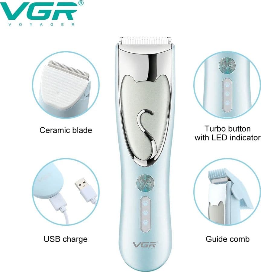 Tosatrice Professionale VGR V-203 – Taglio Preciso Pet Clipper USB - 2