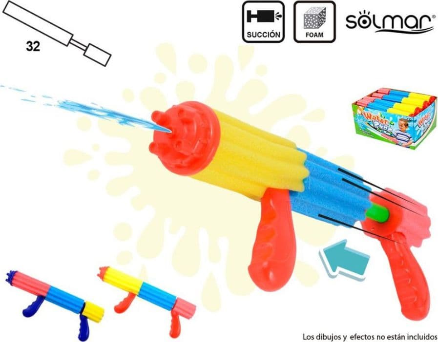 Pistola Acqua Foam 32 cm Gioco Estivo Bambini Spara Acqua Mare Piscina - 2