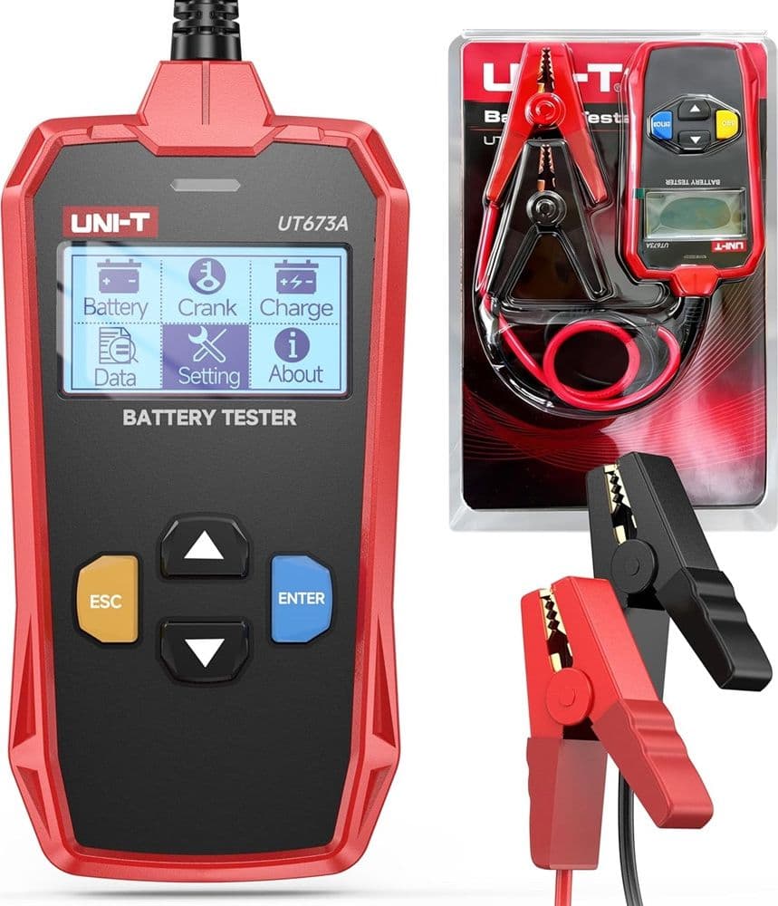 TESTER PER BATTERIE UT673A AUTO ANALIZZATORE CARICA TENSIONE BATTERIA 12V 24V SCANSIONE - 7