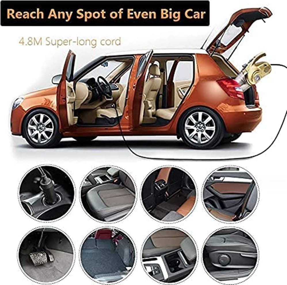 ASPIRAPOLVERE PORTATILE 4IN1 MULTIFUNZIONE PER AUTO CON POMPA GONFIABILE COMPRESSORE D'ARIA - 4