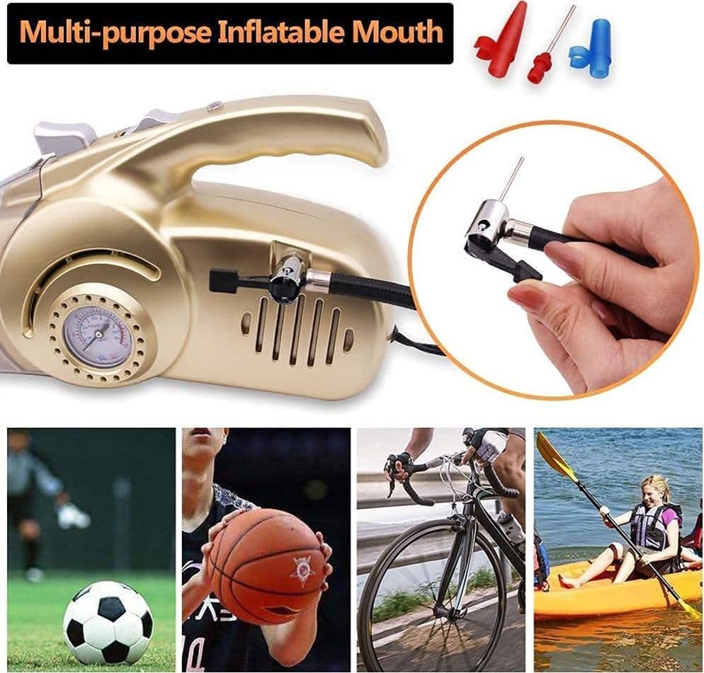 ASPIRAPOLVERE PORTATILE 4IN1 MULTIFUNZIONE PER AUTO CON POMPA GONFIABILE COMPRESSORE D'ARIA - 7
