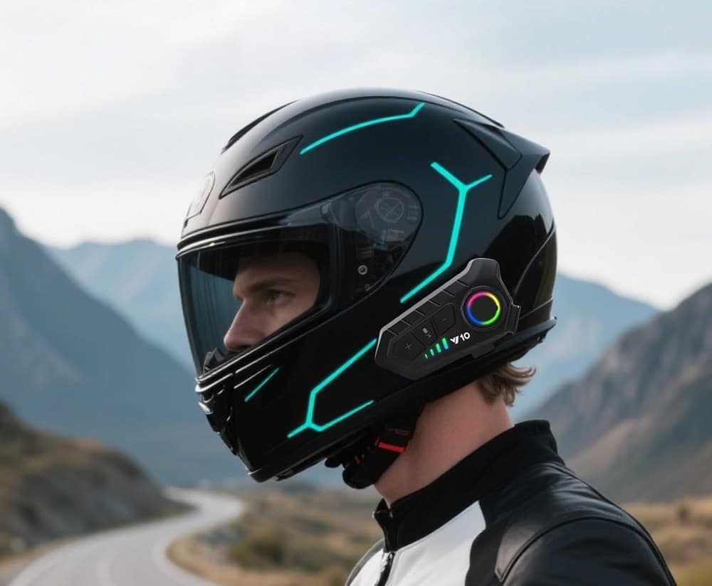 AURICOLARE CUFFIE CASCO MOTO 5.3 INTERFONO IPX6 IMPERMEABILE RISPOSTA AUTOMATICA LE-524 - 4
