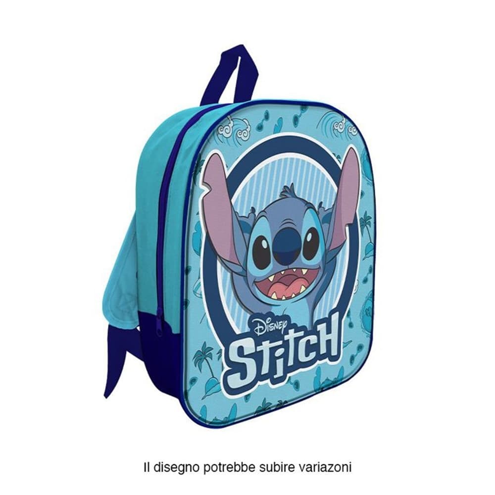 ZAINO ZAINETTO DESIGN 3D STITCH IN TESSUTO CON ZIP PER ASILO SCUOLA TEMPO LIBERO 674198A - 2