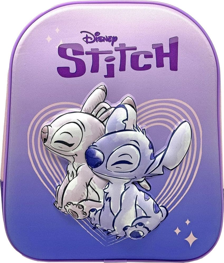 ZAINO ZAINETTO 3D PER ASILO BAMBINI STITCH E ANGEL TEMPO LIBERO SCUOLA VIAGGIO 674204A - 3