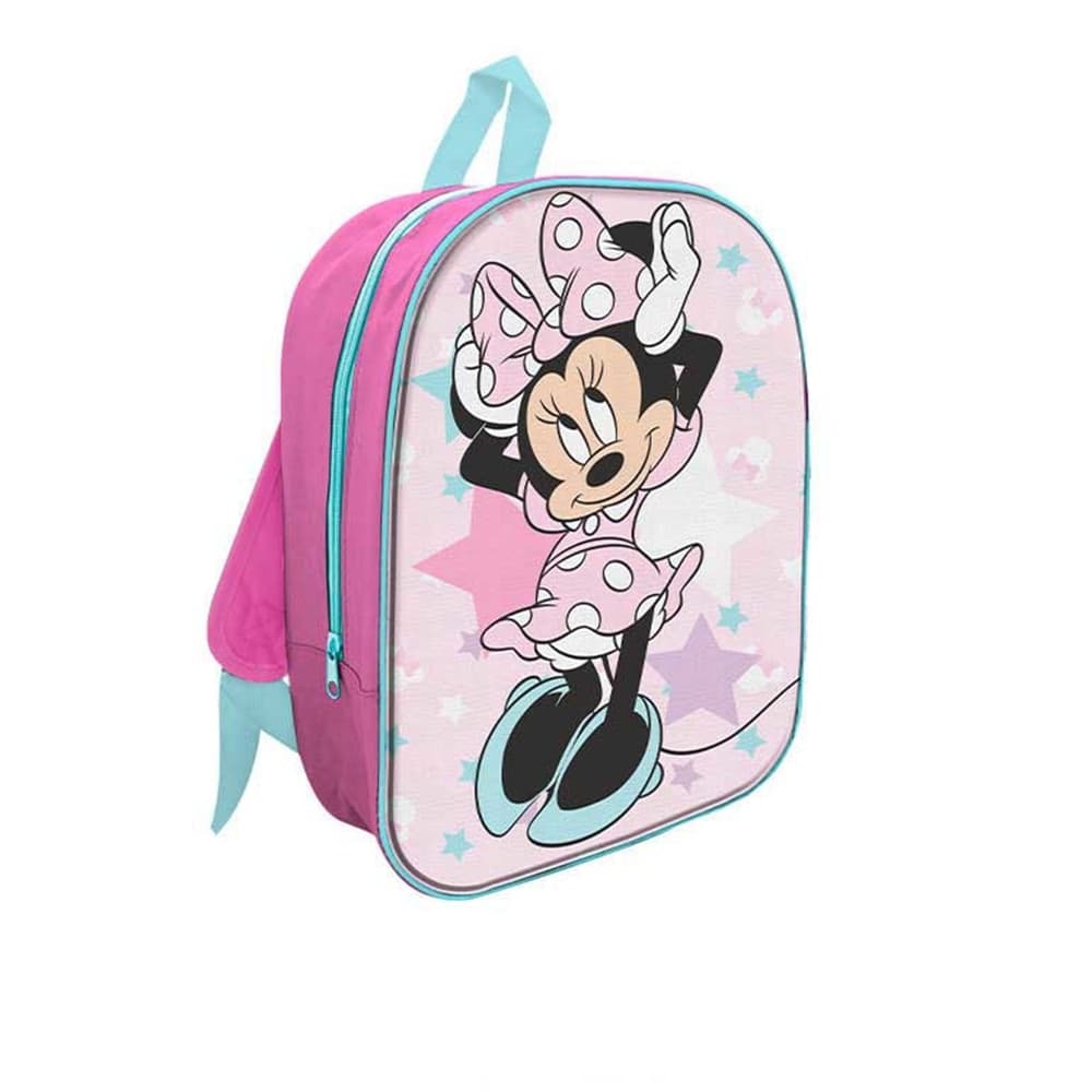 ZAINO ZAINETTO IN TESSUTO MINNIE 32 CM CON ZIP PER SCUOLA ASILO TEMPO LIBERO 672828A