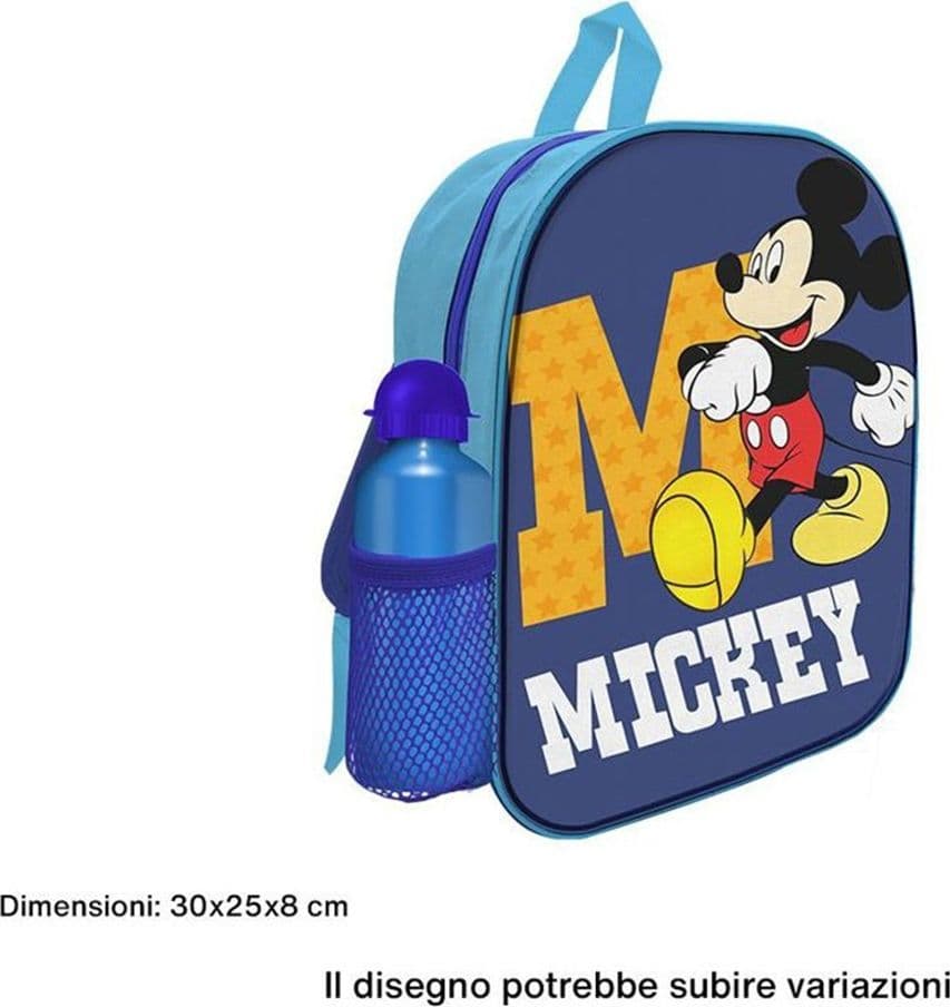 ZAINO ZAINETTO ASILO 30CM MICKEY TOPOLINO BORRACCIA ALLUMINIO SCUOLA TEMPO LIBERO 672675A - 2