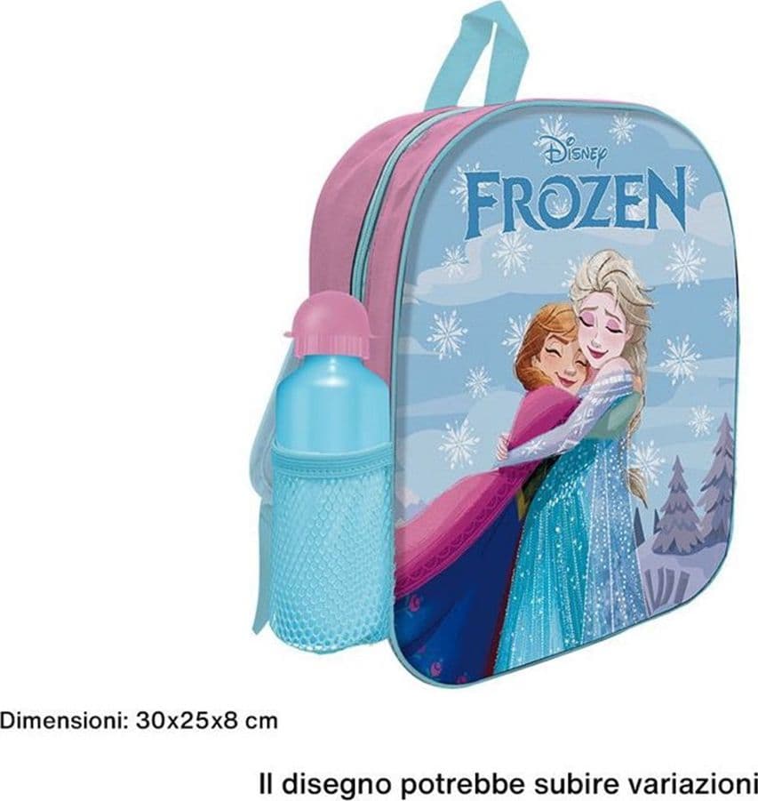 ZAINO ZAINETTO ASILO 30CM FROZEN CON BORRACCIA IN ALLUMINIO SCUOLA TEMPO LIBERO 672712A - 2