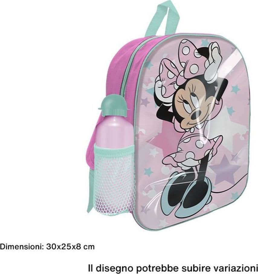 ZAINO ZAINETTO ASILO 30CM MINNIE CON BORRACCIA IN ALLUMINIO SCUOLA TEMPO LIBERO 672729A - 2