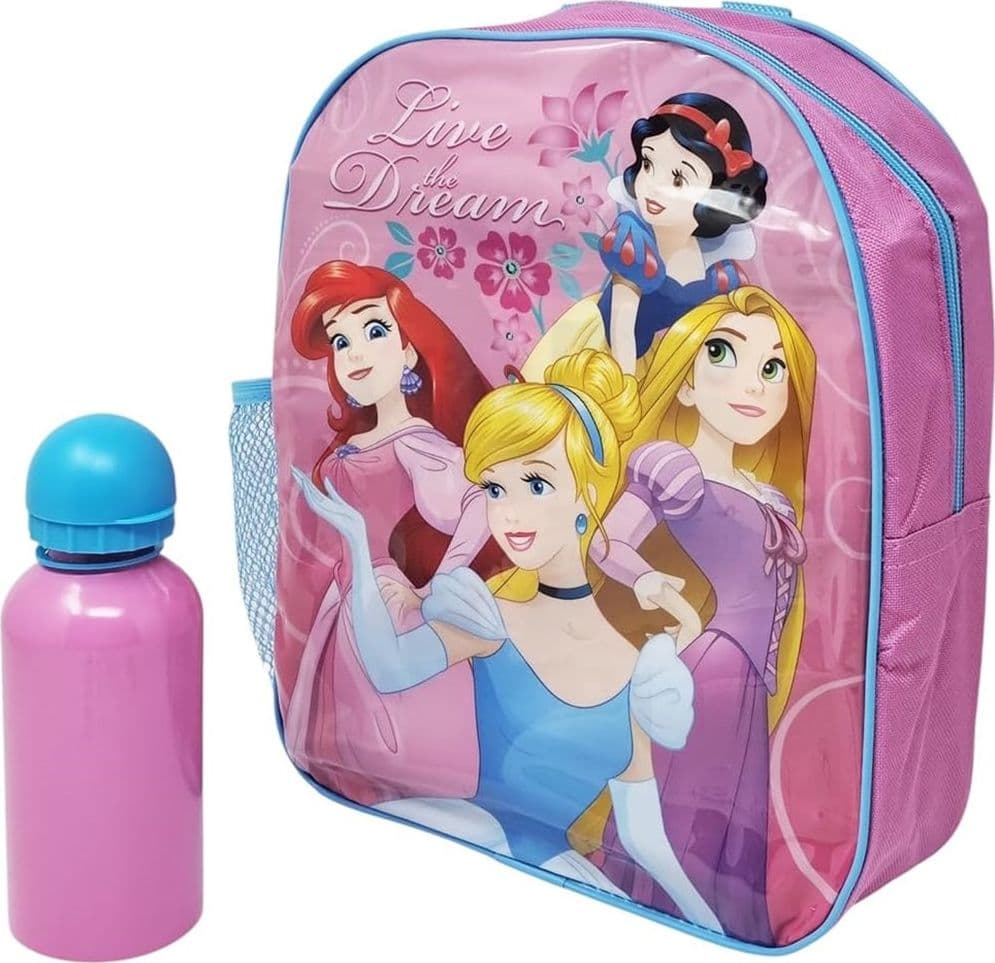ZAINO ZAINETTO ASILO 30CM PRINCIPESSE CON BORRACCIA ALLUMINIO SCUOLA TEMPO LIBERO 672736A - 5