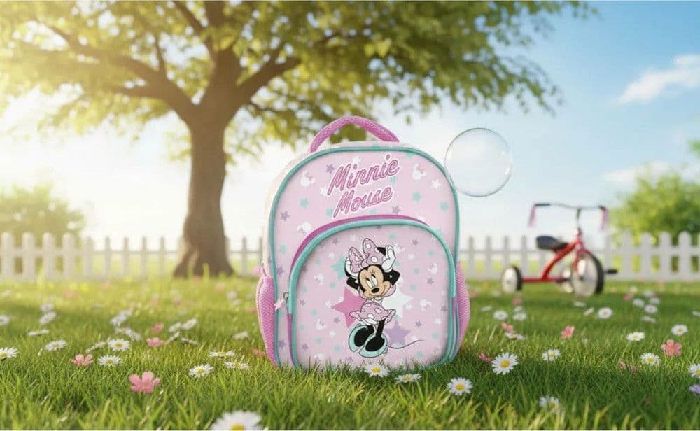 ZAINO ZAINETTO ASILO MINNIE CON TASCA DELUXE 30 CM PER SCUOLA VIAGGI BAMBINE 672927A - 2