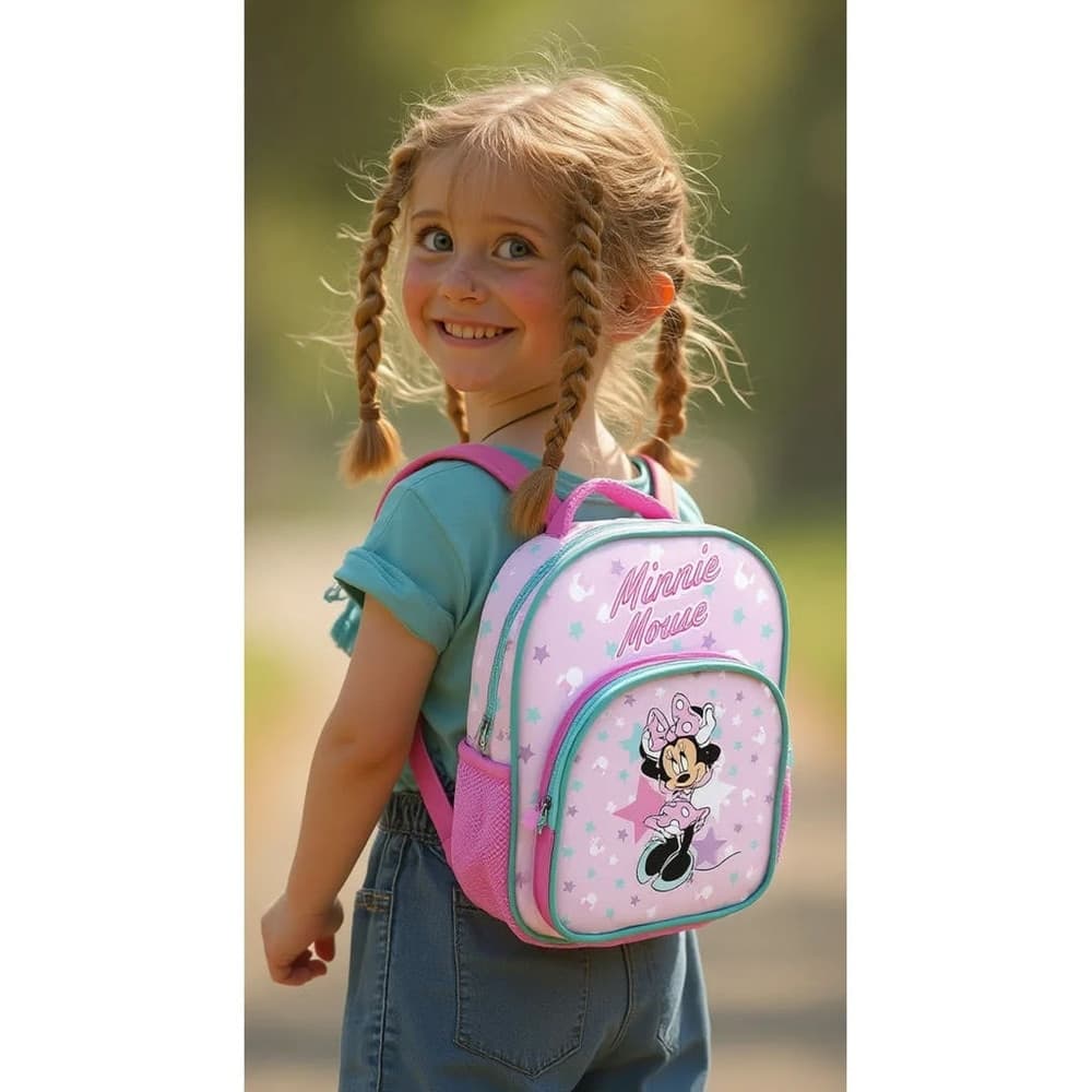 ZAINO ZAINETTO ASILO MINNIE CON TASCA DELUXE 30 CM PER SCUOLA VIAGGI BAMBINE 672927A - 5