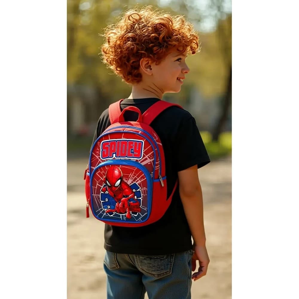 ZAINO ZAINETTO ASILO SPIDEY CON TASCA DELUXE 30 CM PER SCUOLA VIAGGI BAMBINI 672880A - 3