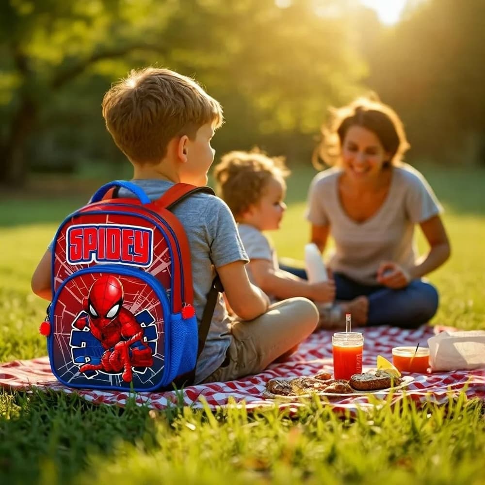 ZAINO ZAINETTO ASILO SPIDEY CON TASCA DELUXE 30 CM PER SCUOLA VIAGGI BAMBINI 672880A - 4