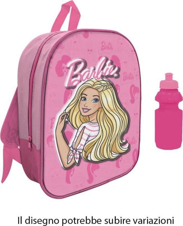 ZAINO ZAINETTO ASILO BARBIE 3D CON BORRACCIA SPORT DA 350ML SCUOLA TEMPO LIBERO 966902 - 2