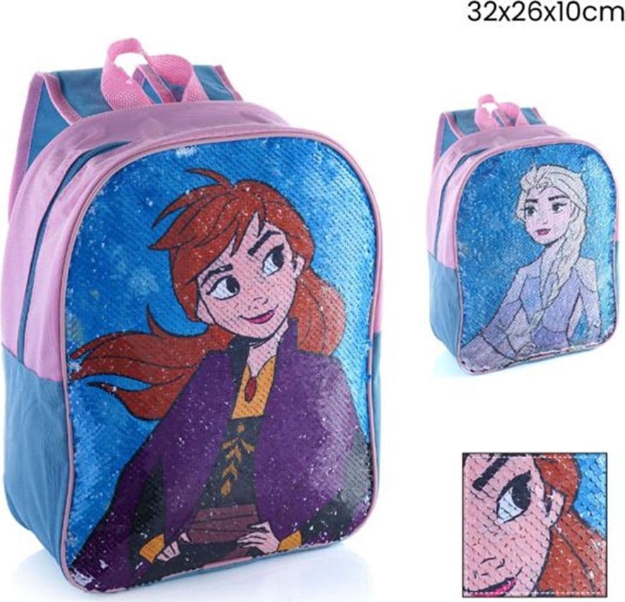 ZAINO ZAINETTO PAILLETTES REVERSIBILE FROZEN PER ASILO TEMPO LIBERO BAMBINE 757357 - 2