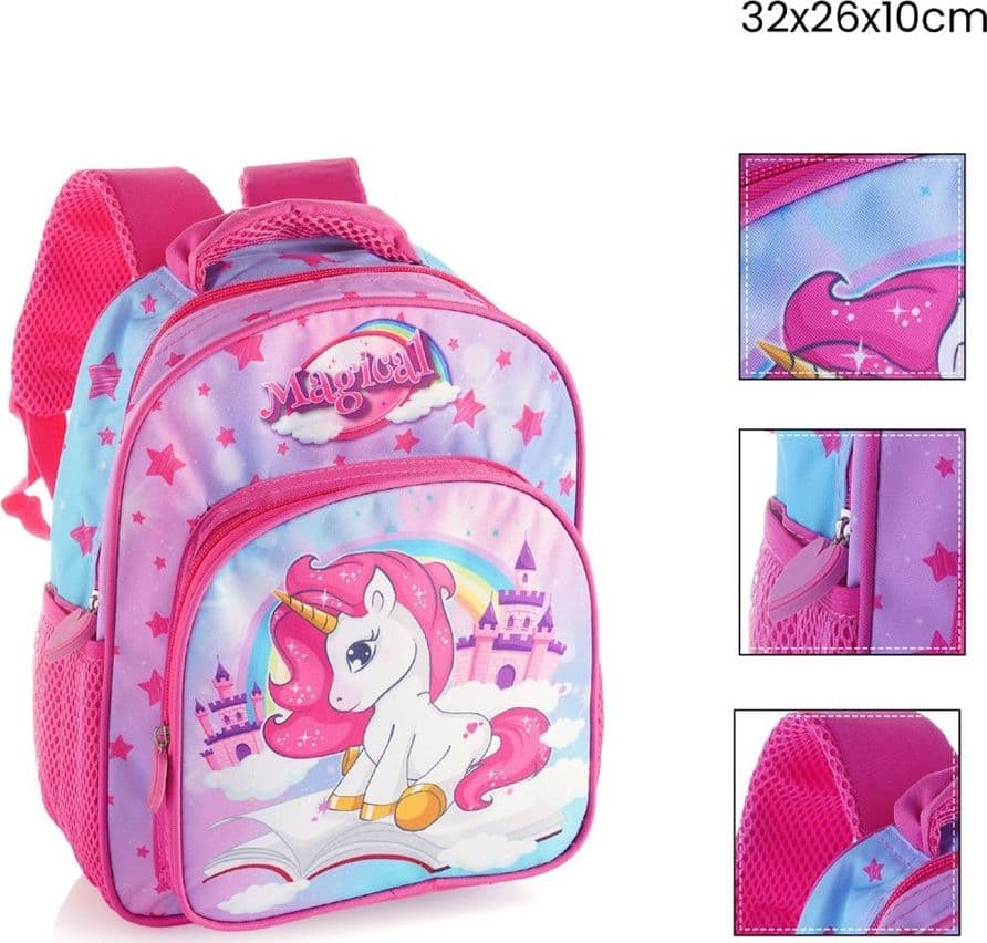 ZAINO ZAINETTO ASILO UNICORNO MAGICAL CON TASCA DELUXE PER SCUOLA VIAGGI BAMBINA 724946 - 2