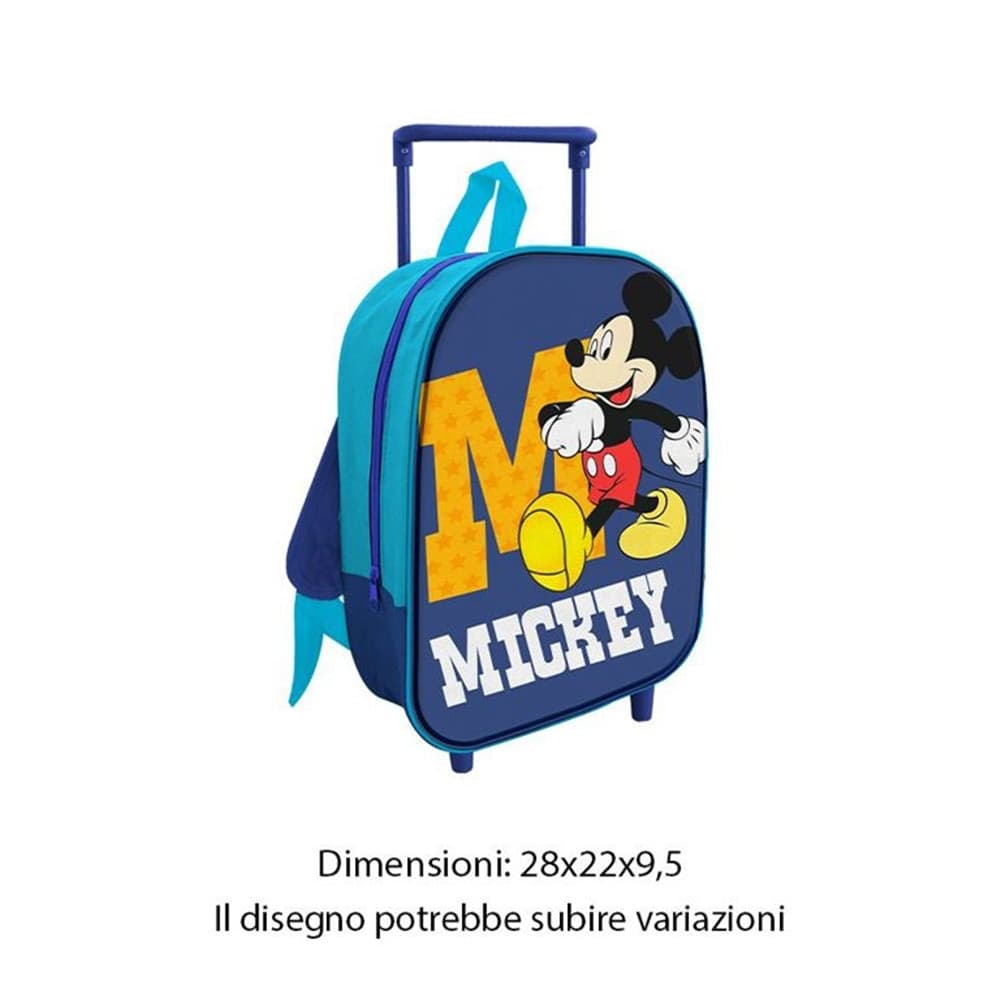ZAINO TROLLEY MICKEY TOPOLINO 28CM ZAINETTO PER ASILO SCUOLA TEMPO LIBERO BAMBINI 672972A - 2