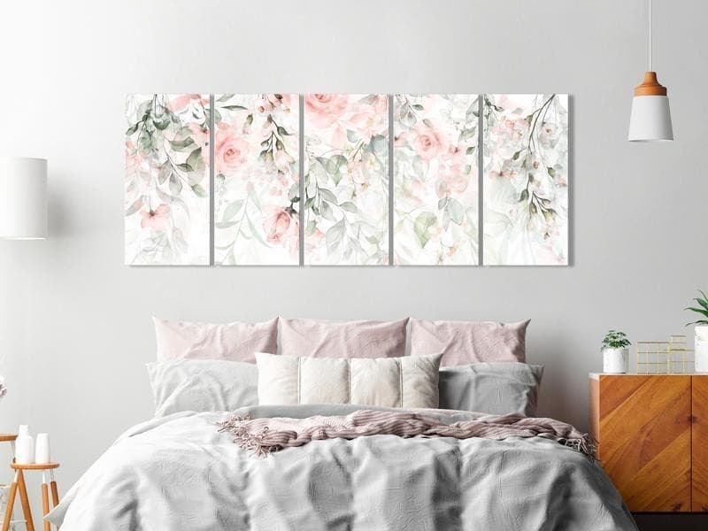 Quadro  Waterfall of Roses (5 Parts) Narrow  First Variant - 2