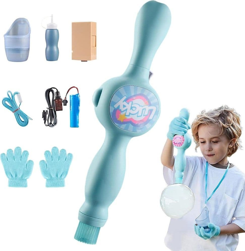MACCHINA PER BOLLE DI FUMO LUCE COLORATA PER FESTE GIOCATTOLO SPIAGGIA PORTATILE BAMBINI
