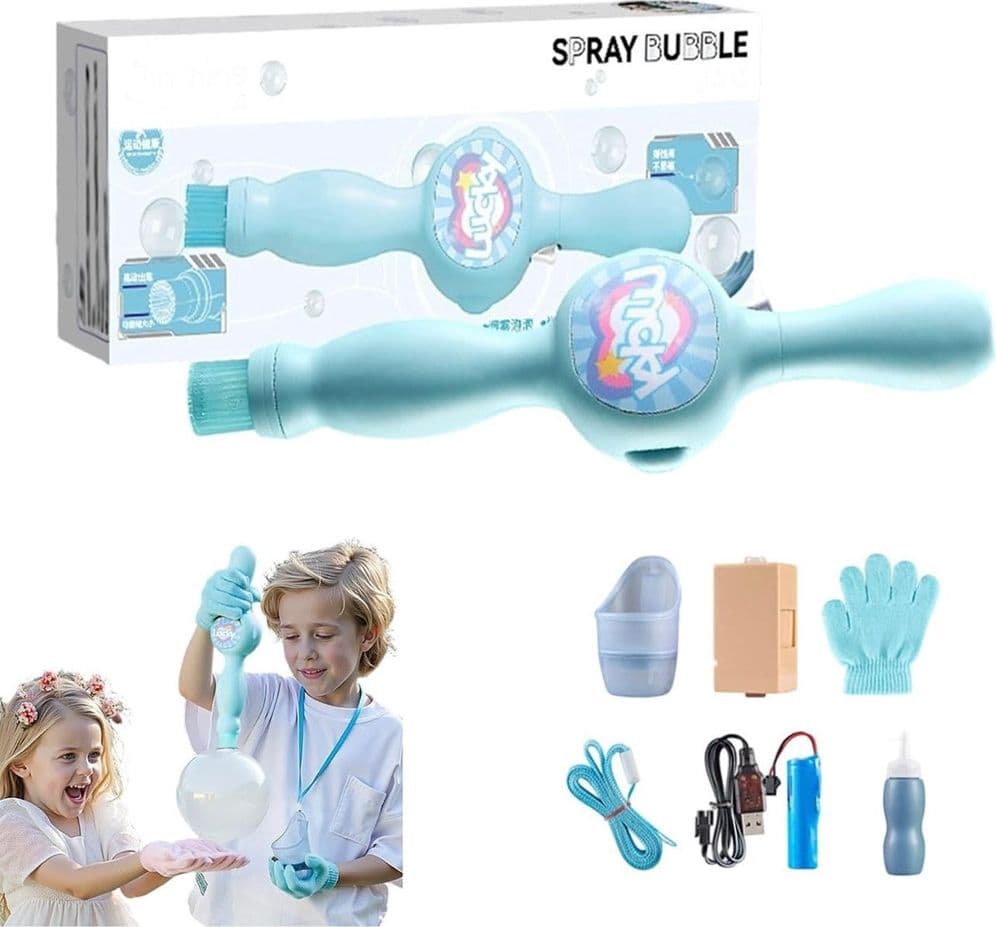 MACCHINA PER BOLLE DI FUMO LUCE COLORATA PER FESTE GIOCATTOLO SPIAGGIA PORTATILE BAMBINI - 2