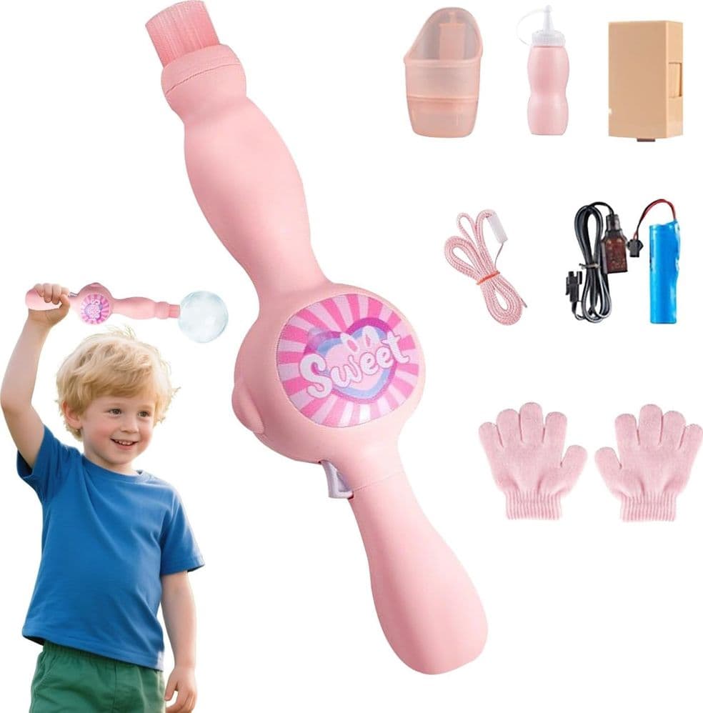 MACCHINA PER BOLLE DI FUMO LUCE COLORATA PER FESTE GIOCATTOLO SPIAGGIA PORTATILE BAMBINI - 4