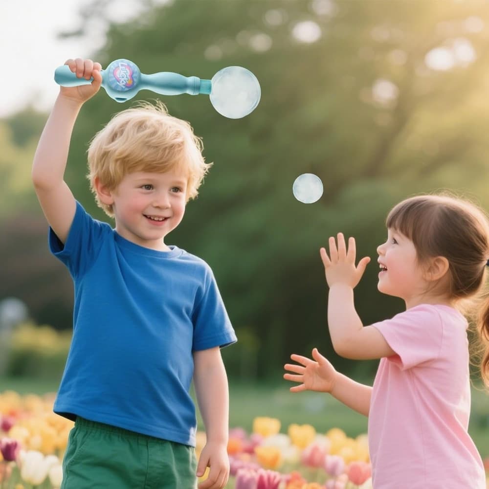 MACCHINA PER BOLLE DI FUMO LUCE COLORATA PER FESTE GIOCATTOLO SPIAGGIA PORTATILE BAMBINI - 6