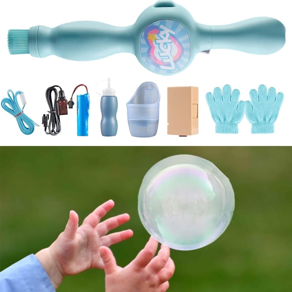 MACCHINA PER BOLLE DI FUMO LUCE COLORATA PER FESTE GIOCATTOLO SPIAGGIA PORTATILE BAMBINI - 8