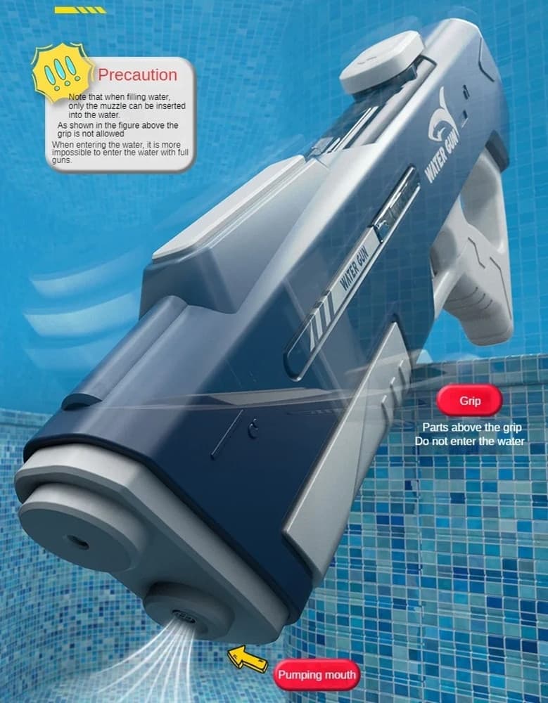 PISTOLA AD ACQUA ELETTRICA AUTOMATICA DA 62CM PER BAMBINI AD ALTA PRESSIONE GIOCATTOLO - 2