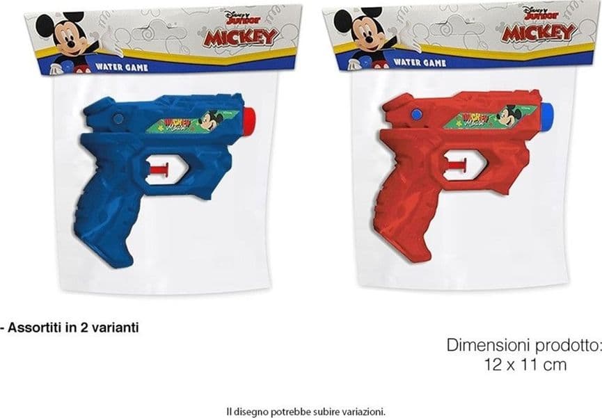 PISTOLA AD ACQUA GIOCATTOLO TOPOLINO MICKEY MOUSE SERBATOIO 100ML 2 COLORI 218373 - 2
