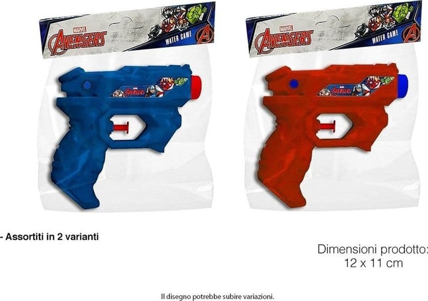 PISTOLA AD ACQUA GIOCATTOLO AVENGERS PER BAMBINI SERBATOIO DA 100 ML 2 COLORI 218397 - 2
