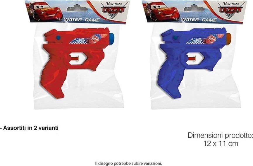 PISTOLA AD ACQUA GIOCATTOLO CARS PER BAMBINI SERBATOIO DA 100 ML 2 COLORI 218465 - 2