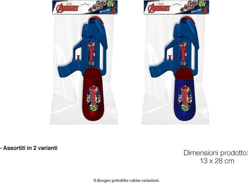 PISTOLA AD ACQUA GRAFICHE AVENGERS DA 250 ML GIOCATTOLO PER BAMBINI 2 COLORI 218526 - 2