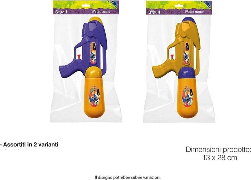 PISTOLA AD ACQUA GRAFICHE STITCH DA 250 ML GIOCATTOLO PER BAMBINI 2 COLORI 218533 - 2