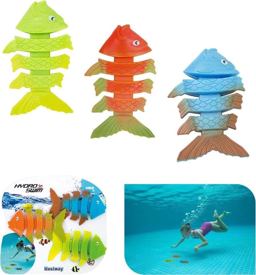 SET DA 3 PESCIOLINI COLORATI GIOCO SUBACQUEO DA IMMERSIONE PER BAMBINI DAI 3+ ANNI 26029 - 2