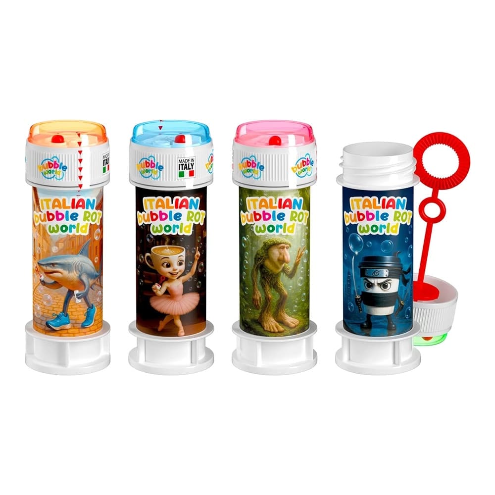 BOLLE DI SAPONE CONFEZIONE DA 36PZ FLACONI 60ML ITALIAN BRAINROT PER GIOCO BAMBINI 009829 - 2