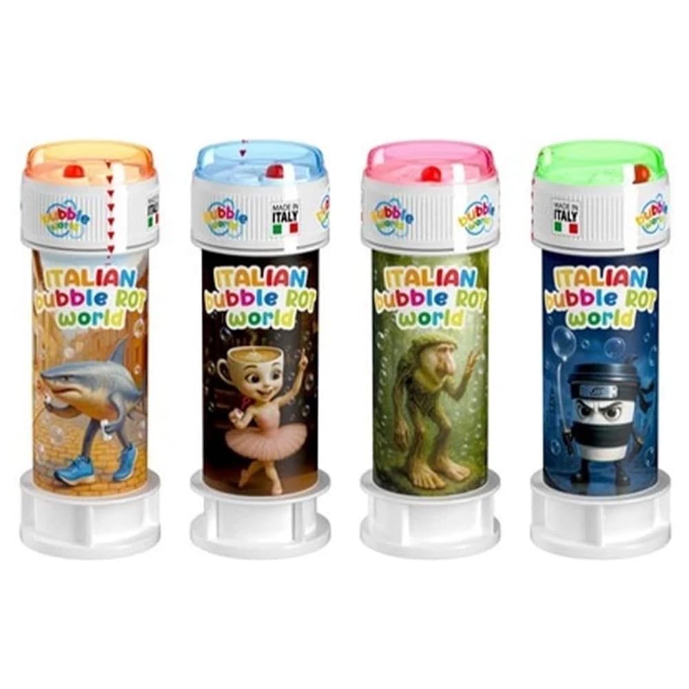 BOLLE DI SAPONE CONFEZIONE DA 36PZ FLACONI 60ML ITALIAN BRAINROT PER GIOCO BAMBINI 009829 - 3