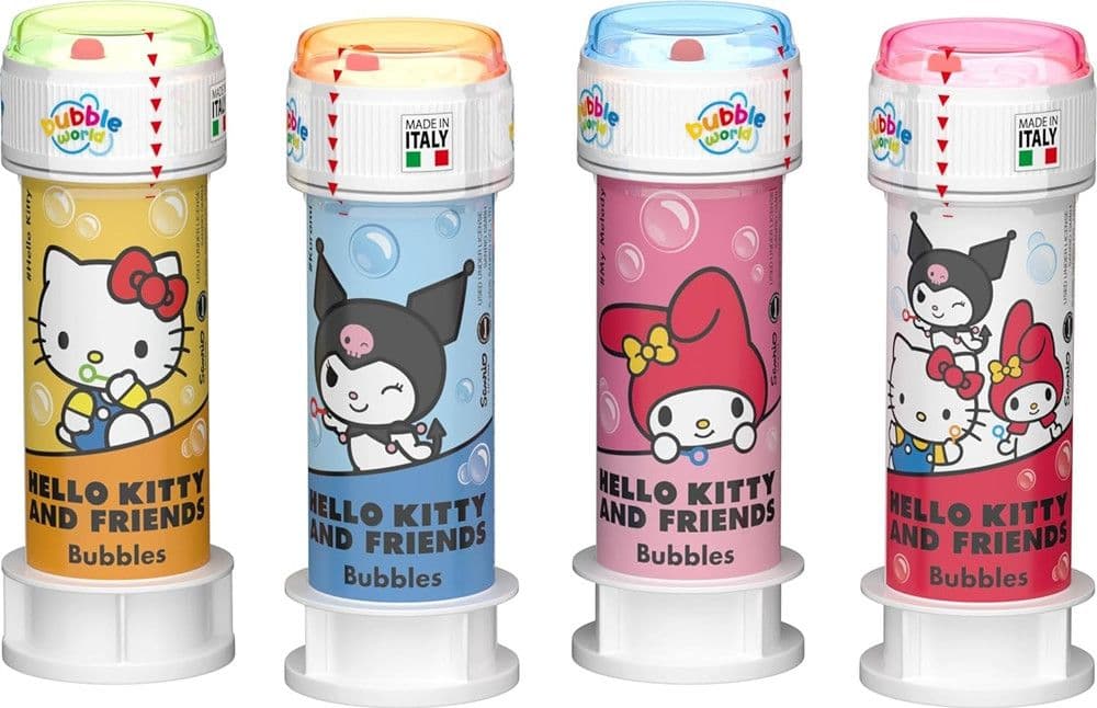 BOLLE DI SAPONE CONFEZIONE DA 36PZ FLACONI 60ML HELLO KITTY & FRIENDS GIOCO BAMBINI 009096 - 2