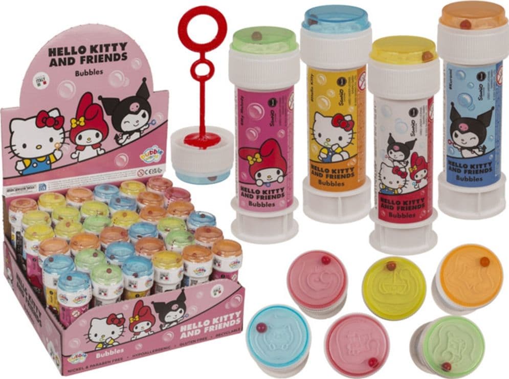 BOLLE DI SAPONE CONFEZIONE DA 36PZ FLACONI 60ML HELLO KITTY & FRIENDS GIOCO BAMBINI 009096 - 4
