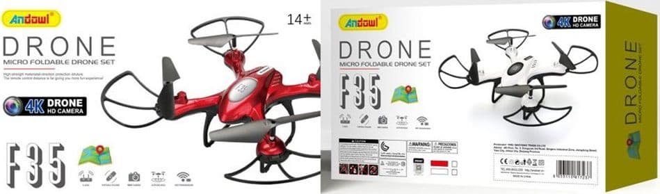 DRONE F35 CON TELECAMERA 4K HD QUADRICOTTERO RC PIEGHEVOLE CONTROLLER A BATTERIA 600MAH - 2