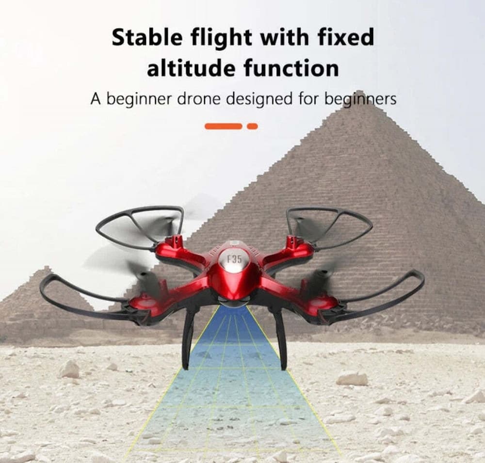DRONE F35 CON TELECAMERA 4K HD QUADRICOTTERO RC PIEGHEVOLE CONTROLLER A BATTERIA 600MAH - 5