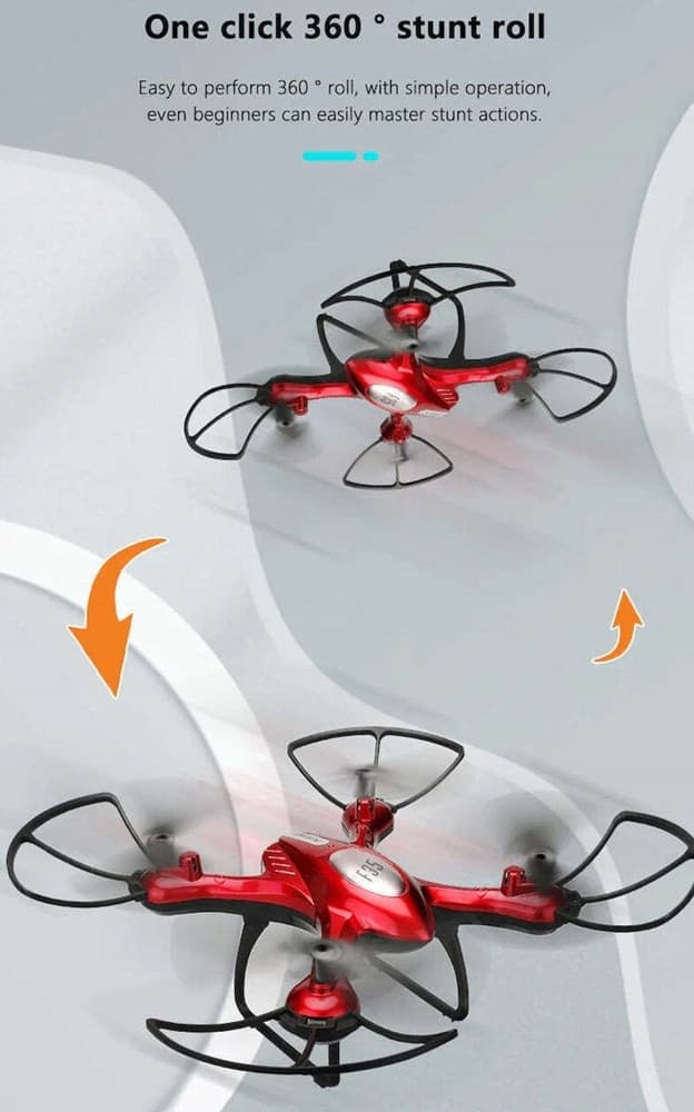 DRONE F35 CON TELECAMERA 4K HD QUADRICOTTERO RC PIEGHEVOLE CONTROLLER A BATTERIA 600MAH - 6